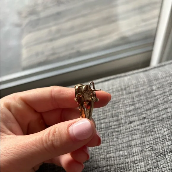 Versace Gold Earrings with Pink Accents - Picture 5 of 7